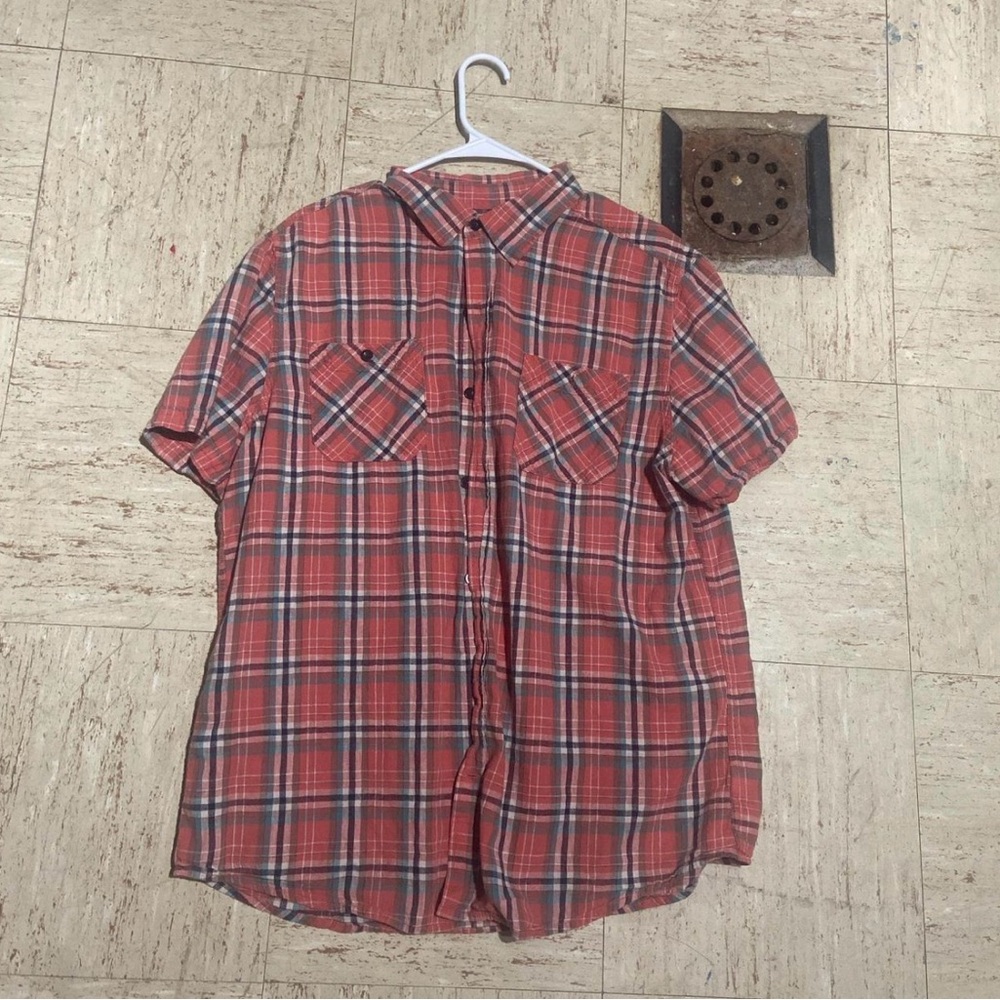 Converse Men's Red and Black Plaid Shirt